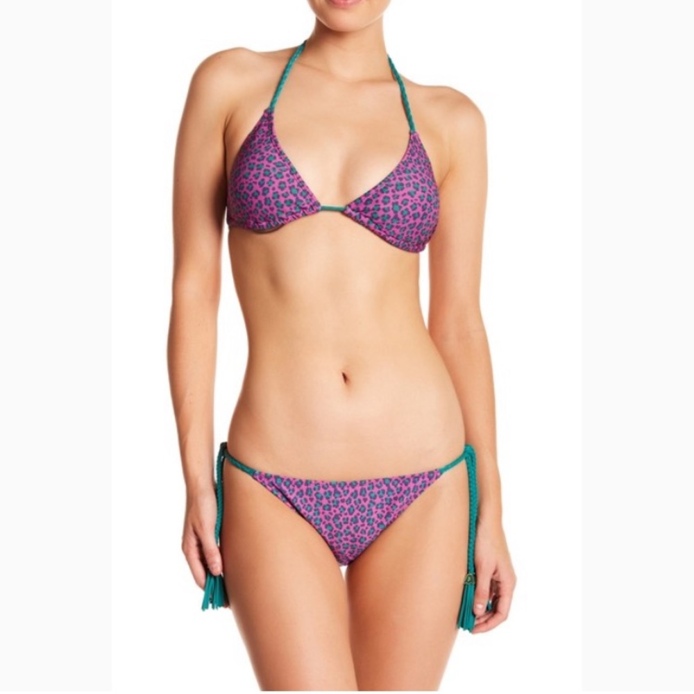 Despi swimwear leopard purple/teal top and…